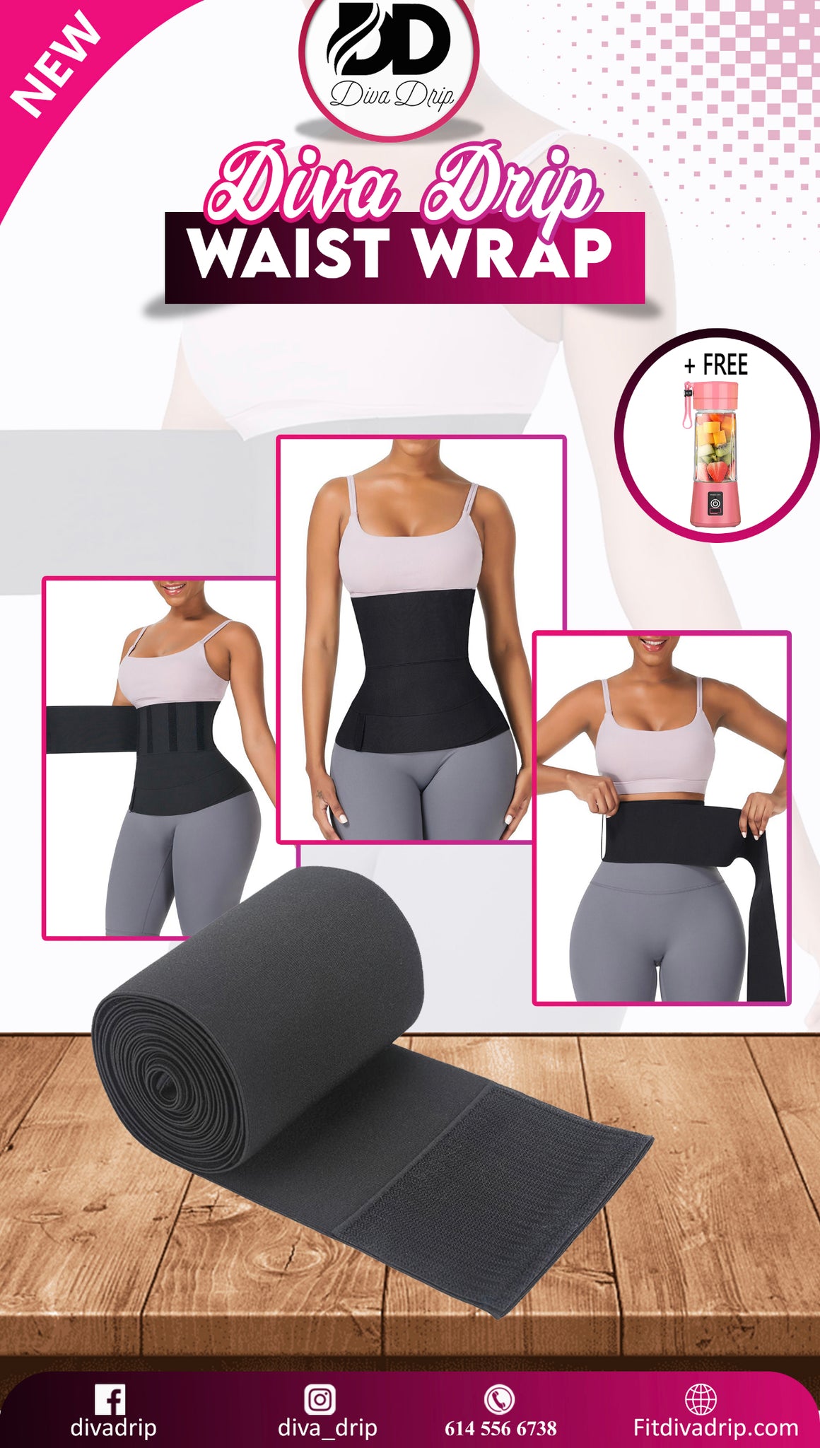 DIVA_ DRIP Waist wrap with FREE PORTABLE BLENDER!! – fitdivadrip